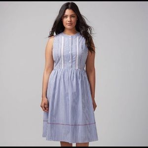 Lane Bryant Seersucker Sleeveless Dress - Size 28.